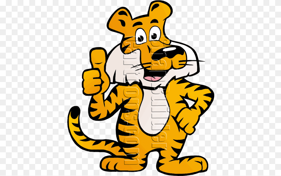 Tiger Standing With Two Thumbs Up New Chelsea Elementary School Logo, Mascot, Baby, Person, Face Png Image