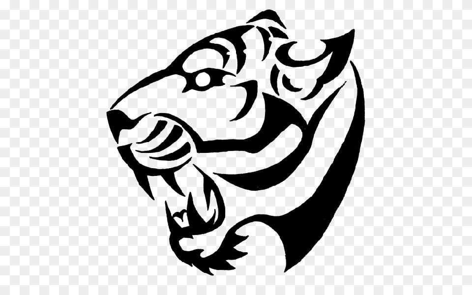 Tiger Tattoo Bw, Accessories, Art, Ornament, Mammal Free Png Download