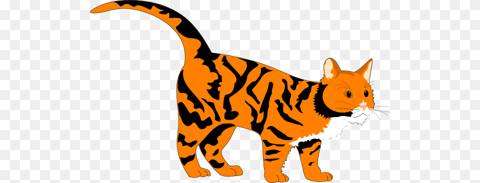 Tiger With Black Stripes Clip Art, Animal, Pet, Cat, Mammal Free Png