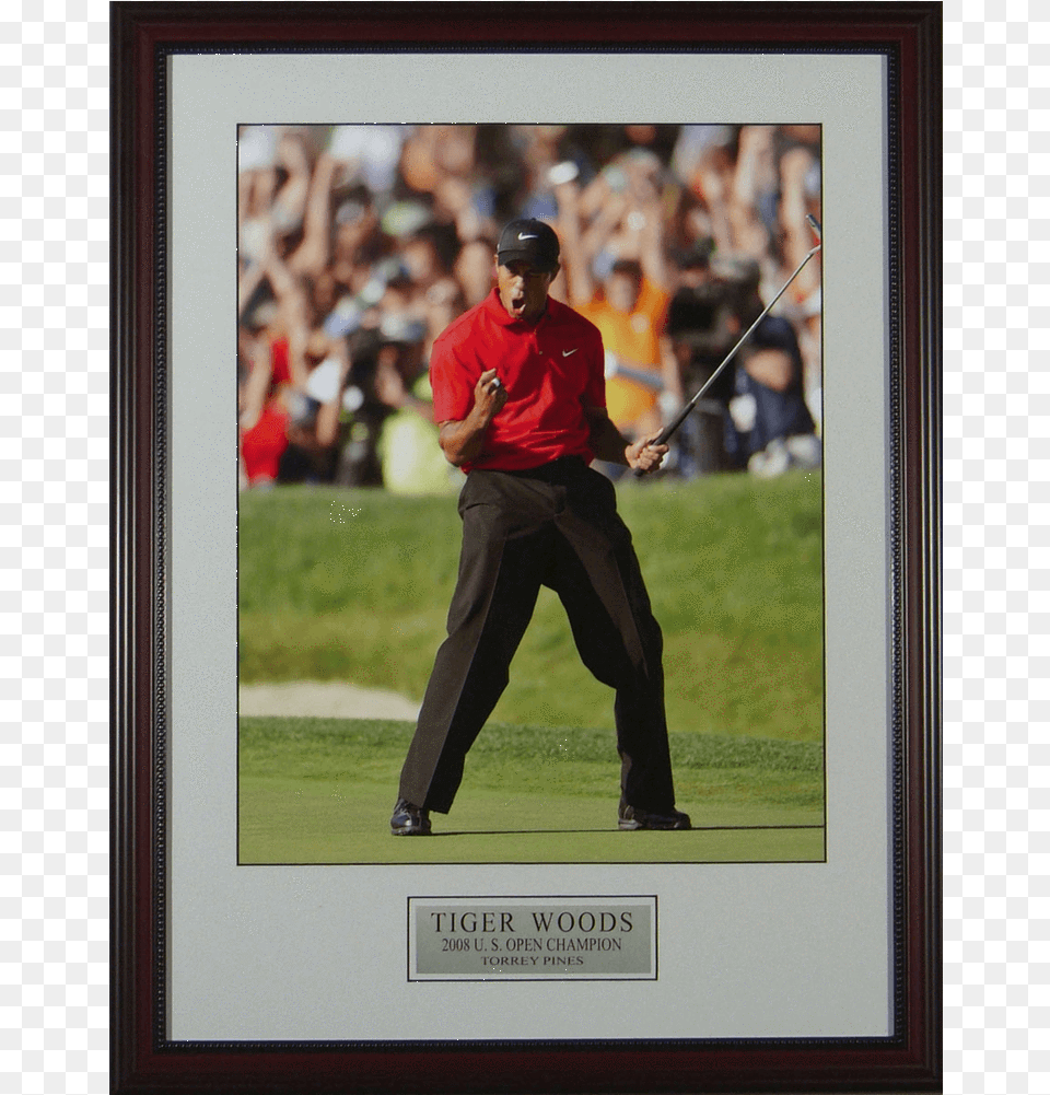 Tiger Woods Fist Pump Tiger Woods Fist Pump 2008 Us Open Framed Photo Size, Adult, Male, Man, People Png Image