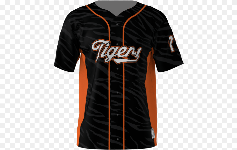 Tigers Black Baseball Jersey Sublimation Kings Baseball Uniform, Clothing, Shirt, Person, T-shirt Free Png