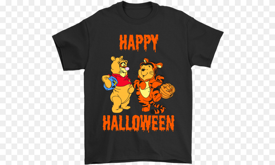 Tigger And Pooh Happy Halloween T Shirt, Clothing, T-shirt, Baby, Person Png Image