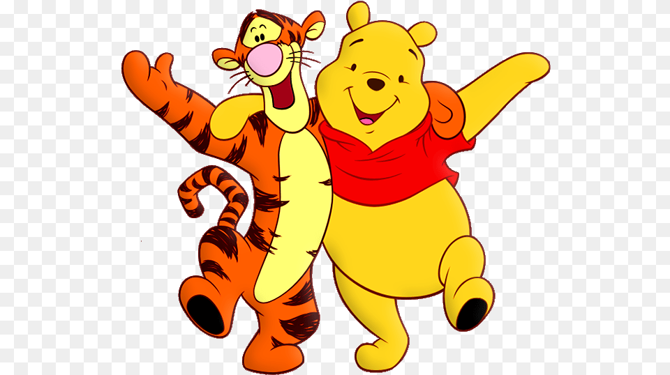 Tigger And Winnie The Pooh, Cartoon, Animal, Bear, Mammal Png Image