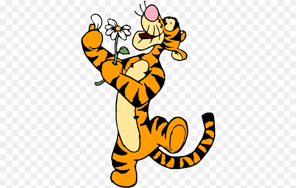 Tigger Transparent Flower Jpg Download Winnie The Tigger Flower Clipart, Cartoon, Baby, Person, Head Free Png