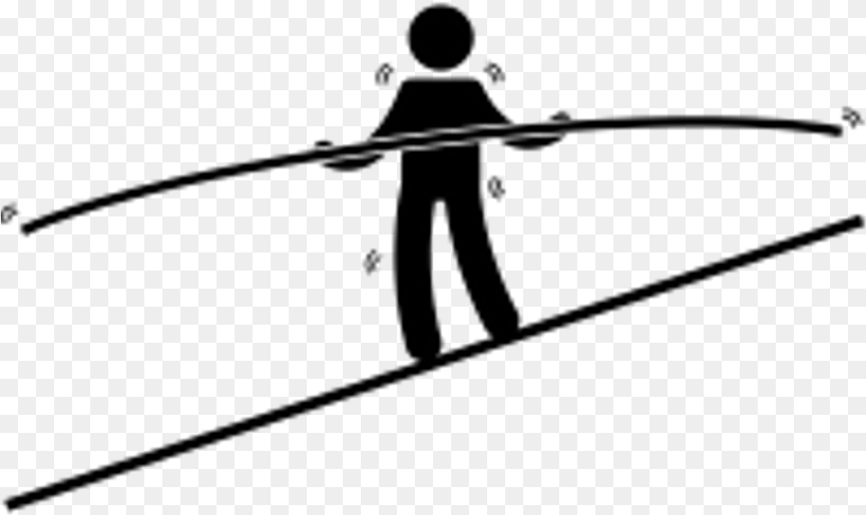Tight Rope Walker Clipart Acrobat On A Rope, Gray Free Png