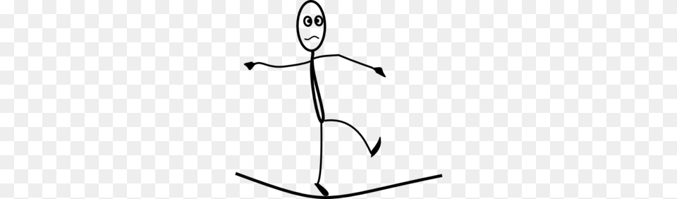 Tight Rope Walker Stickman Clip Art For Web, Gray Free Png