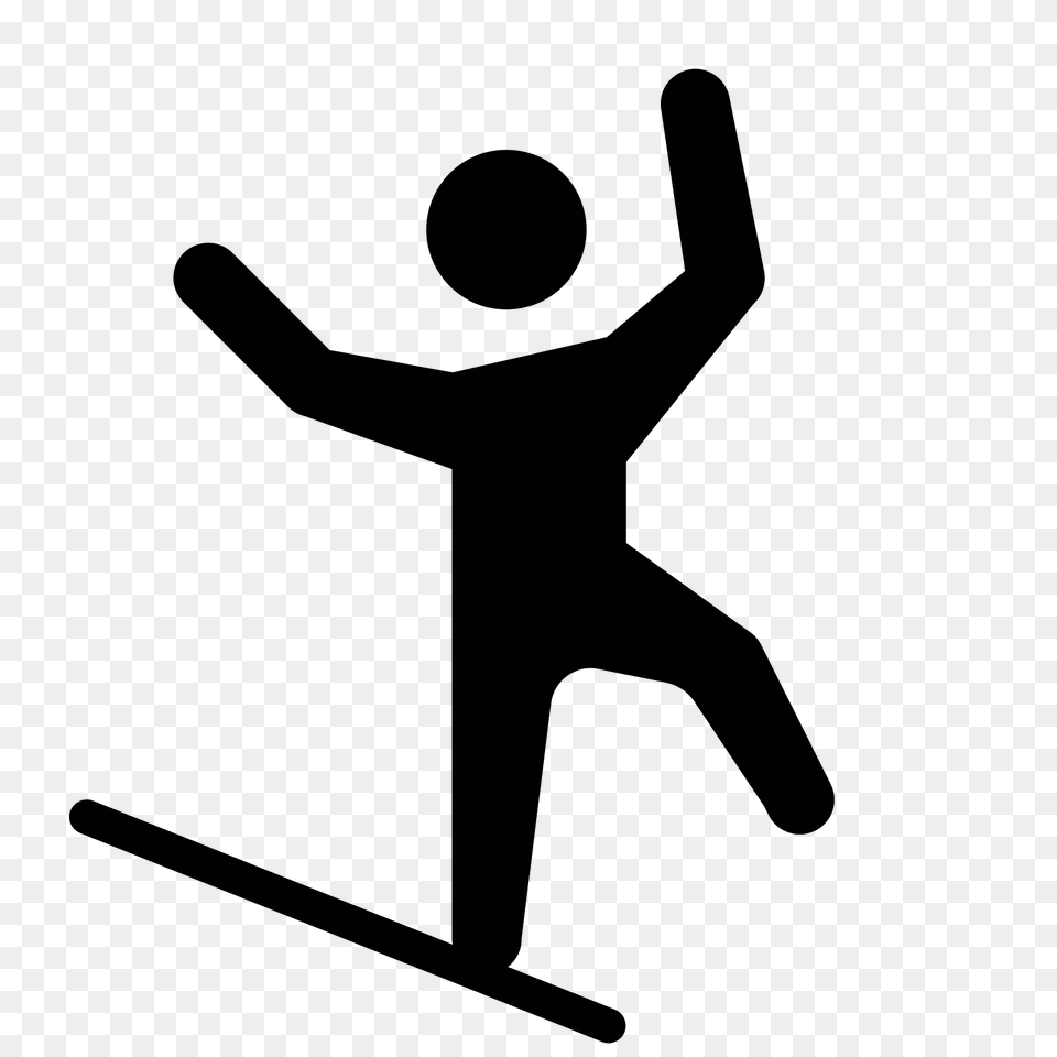 Tightrope Walking Icon, Gray Png