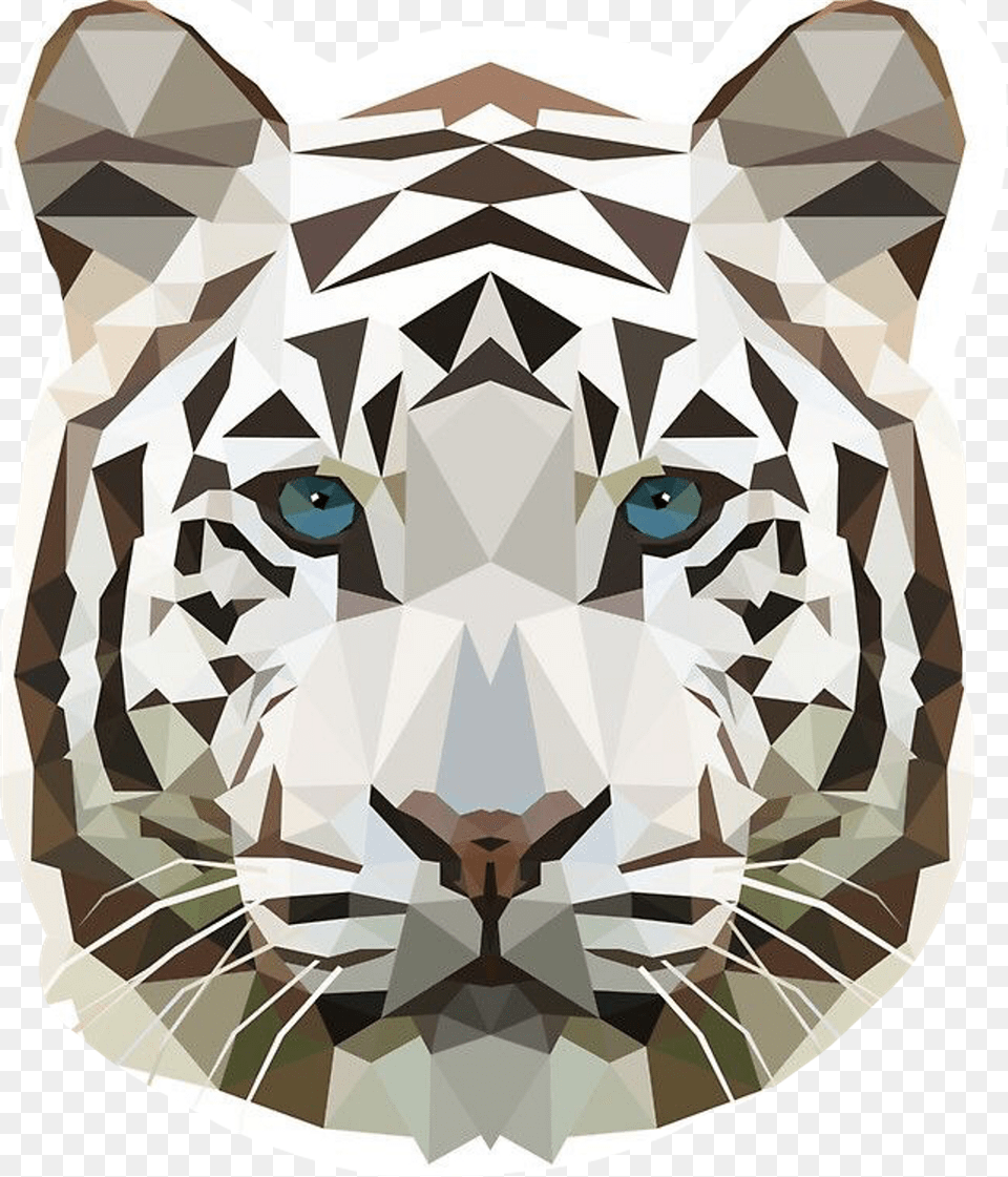 Tigre Freetoedit Geometric White Tiger, Person, Animal, Mammal, Wildlife Free Transparent Png