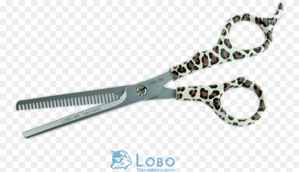 Tijera Estilista Microdentado Lepoardo Acero Inoxidable Scissors, Blade, Shears, Weapon, Razor Free Transparent Png