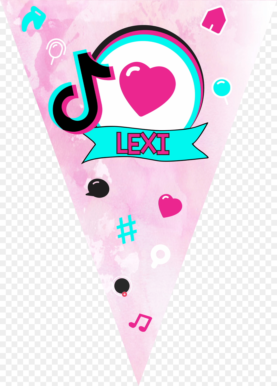 Tik Tok Bunting Girly Free Png