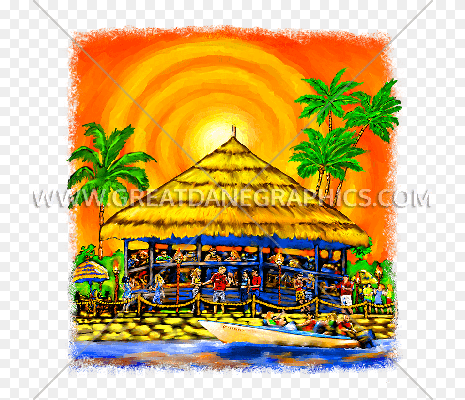Tiki Bar Illustration, Outdoors, Person, Rural, Architecture Free Png