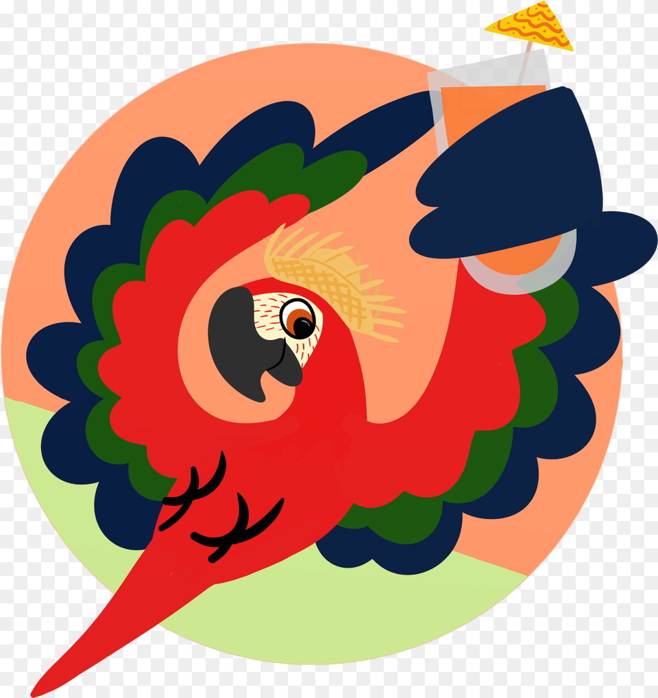 Tiki Macaw Illustration, Animal, Beak, Bird, Parrot Png Image