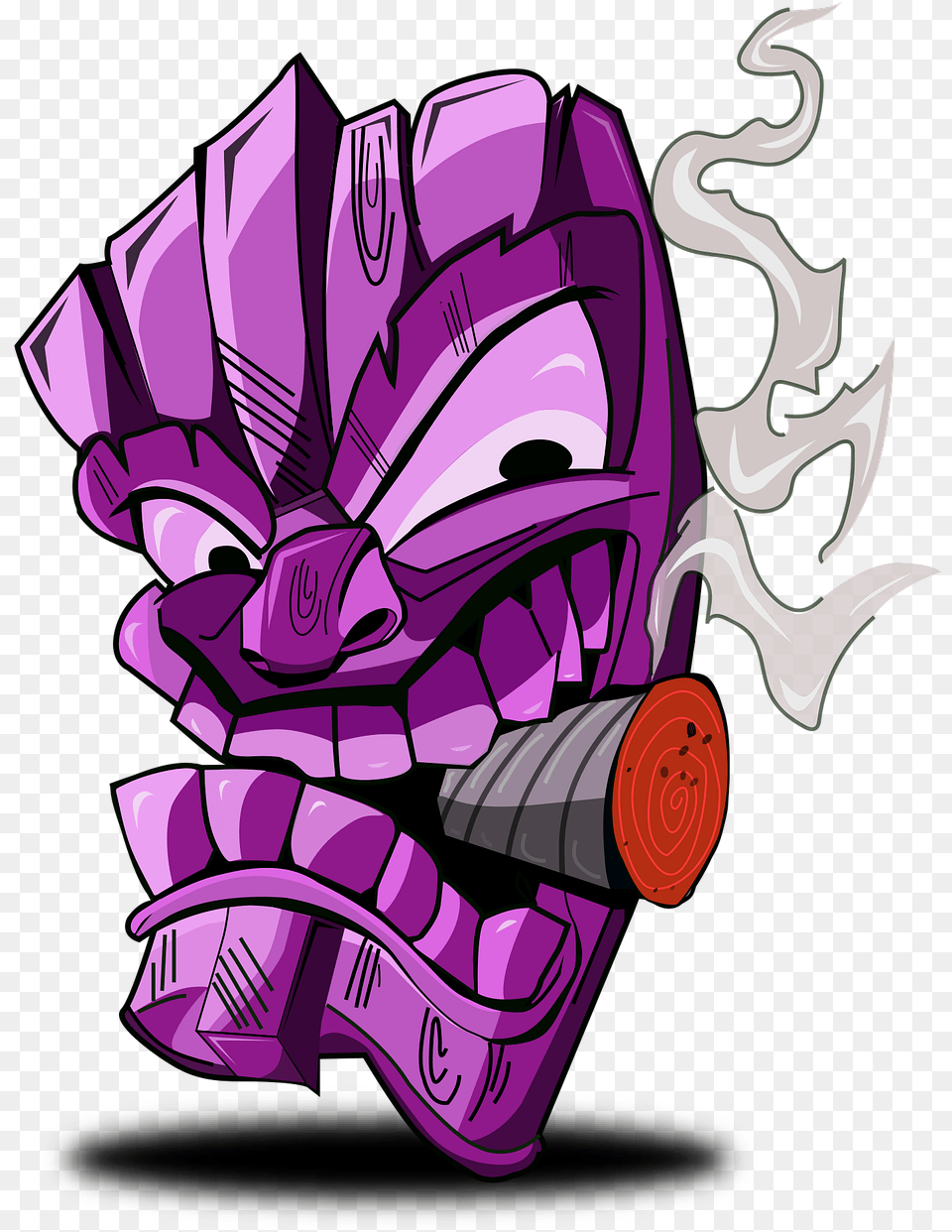 Tiki Smoke Citronella Smoking Graffiti Weed Cartoons, Emblem, Symbol, Architecture, Pillar Png Image