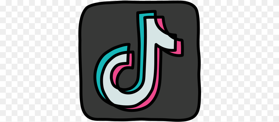Tiktok Icon In Doodle Style Tiktok Cartoon App Logo, Number, Symbol, Text, Smoke Pipe Free Png Download