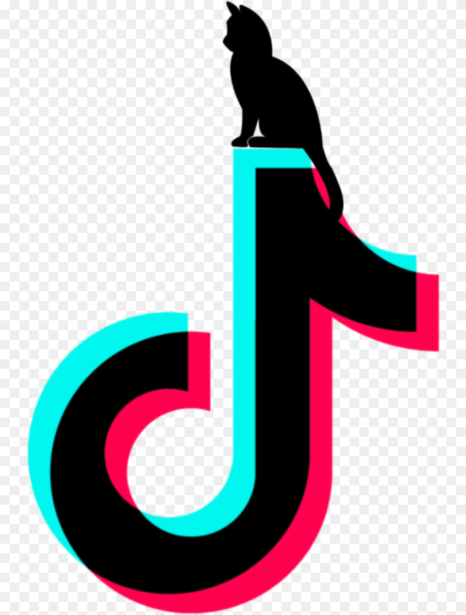 Tiktok Logo With Cat Mit Katze Schwarz Black Tik Tok Logo, Number, Symbol, Text, Cross Png
