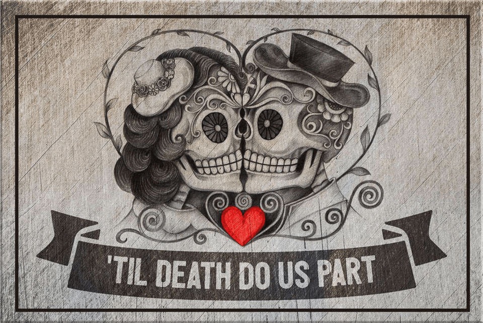 Til Death Do Us Part Day Of The Dead Wedding Skulls Free Transparent Png