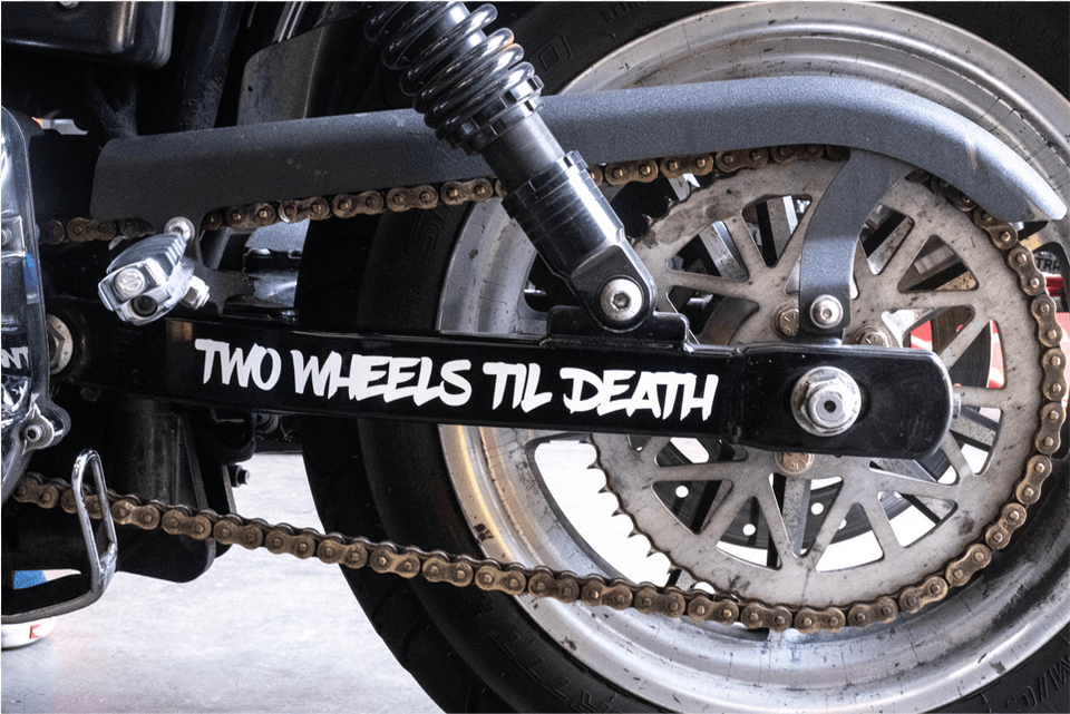 Til Death Swingarm Stickerclass Motorcycle, Wheel, Spoke, Spiral, Rotor Free Transparent Png