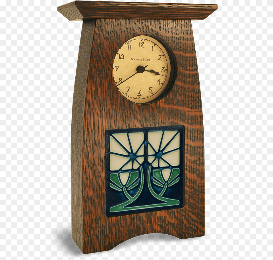 Tile In Arts And Crafts Clock Arts And Crafts Clock, Analog Clock, Mailbox, Wall Clock Png Image