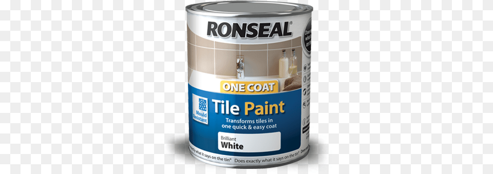 Tile Paint 750ml Ronseal One Coat Tile Paint Brilliant White, Paint Container, Can, Tin Free Transparent Png