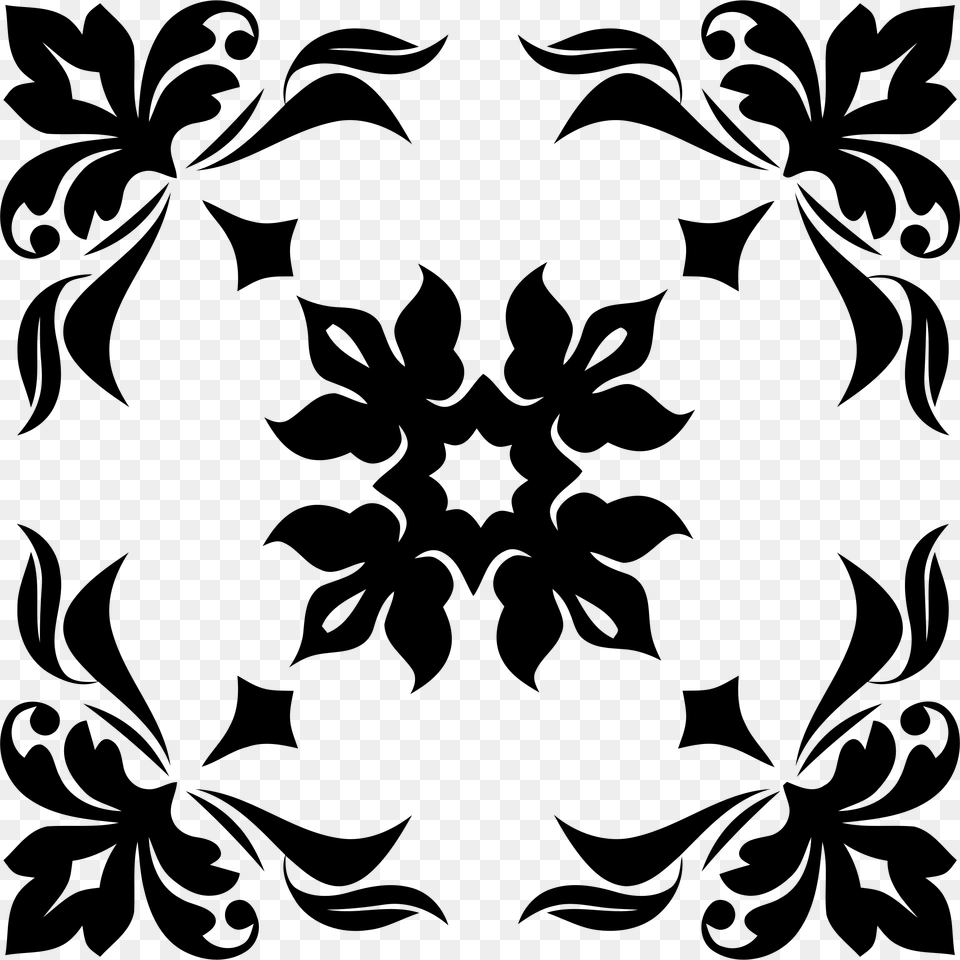 Tile Vector Floral Ornamental Frame, Gray Free Png Download