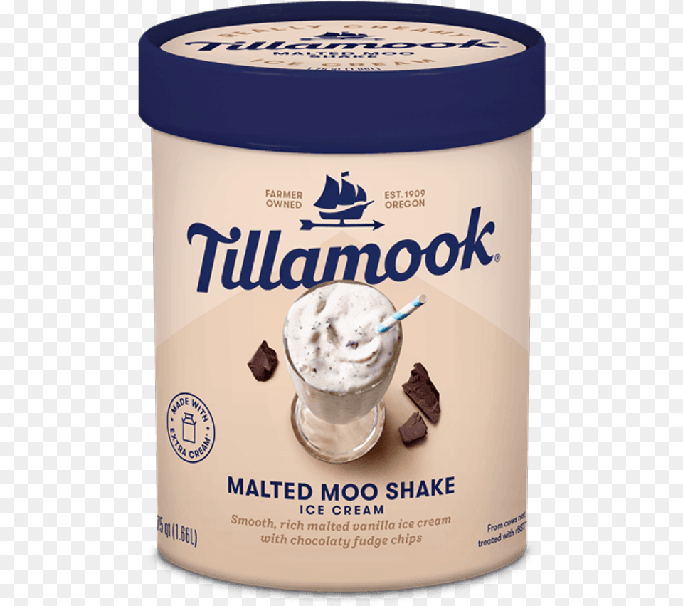 Tillamook Ice Cream Malted Moo Shake, Dessert, Food, Ice Cream, Yogurt Png Image