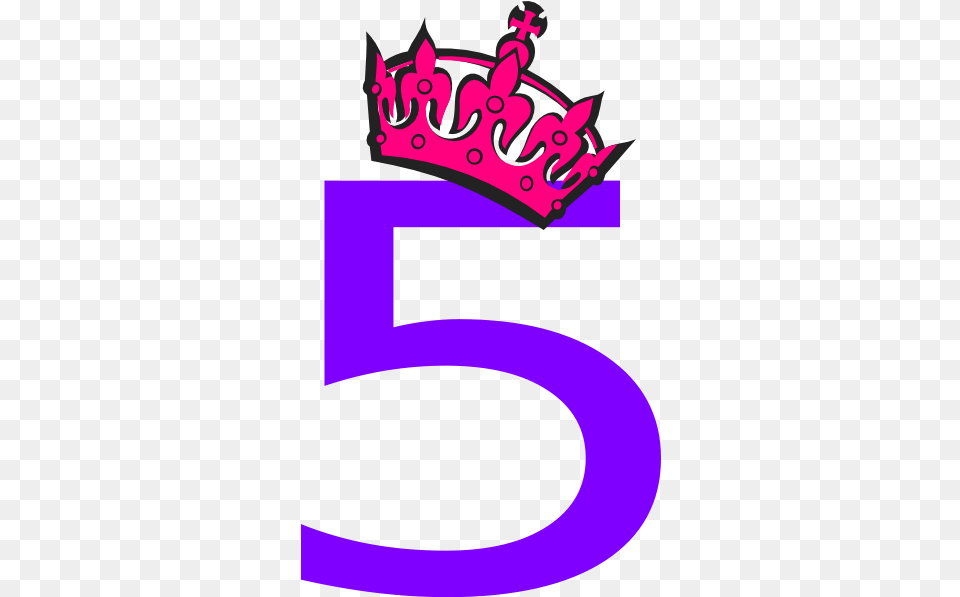 Tilted Tiara And Number Clip Art Pink Number 5 Number 40 With Crown, Accessories, Jewelry Free Transparent Png