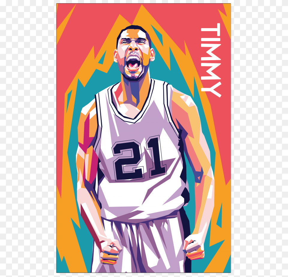 Tim Duncan Pop Art Poster Nba Art Posters, Adult, Person, Man, Male Free Png Download