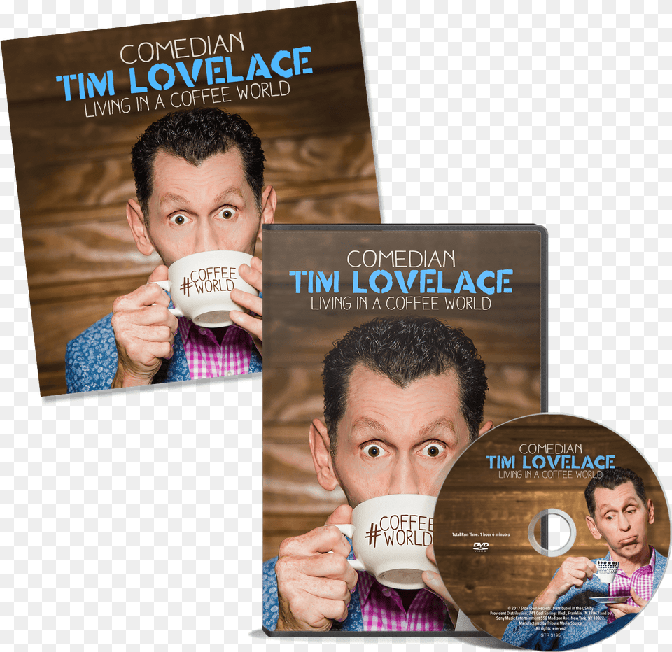 Tim Lovelace Living In A Coffee World Cd Comedian, Cup, Adult, Person, Female Free Png Download