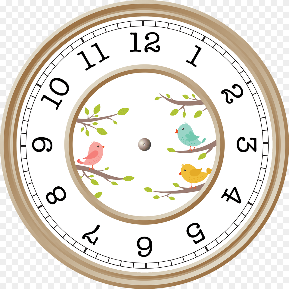 Time Clipart, Analog Clock, Clock, Animal, Bird Png Image