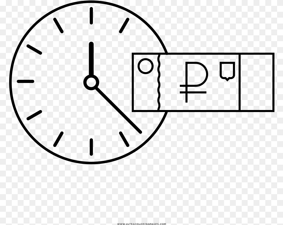 Time Is Money Coloring, Gray Png Image