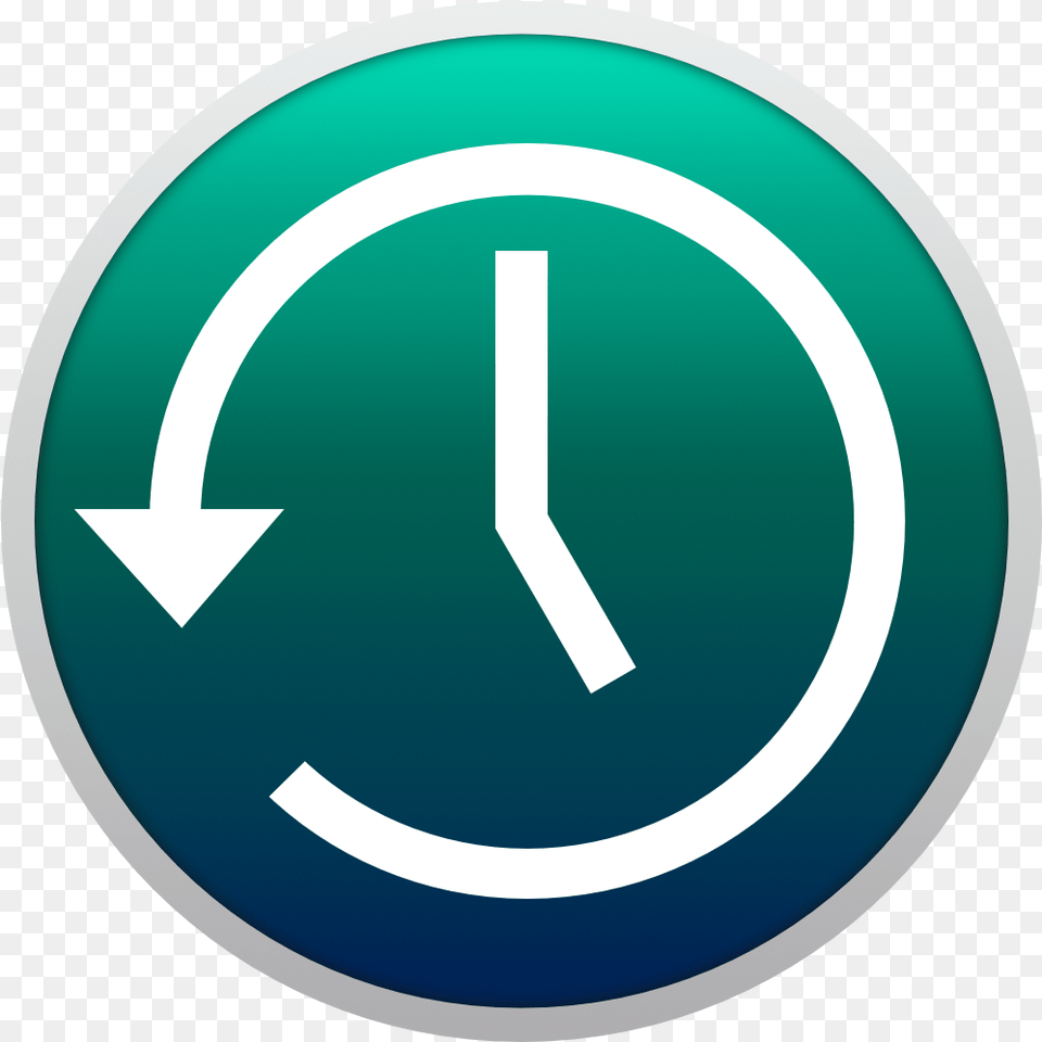 Time Machine Mac Icon Clipart Apple Time Machine Icon, Sign, Symbol, Disk, Road Sign Free Png Download