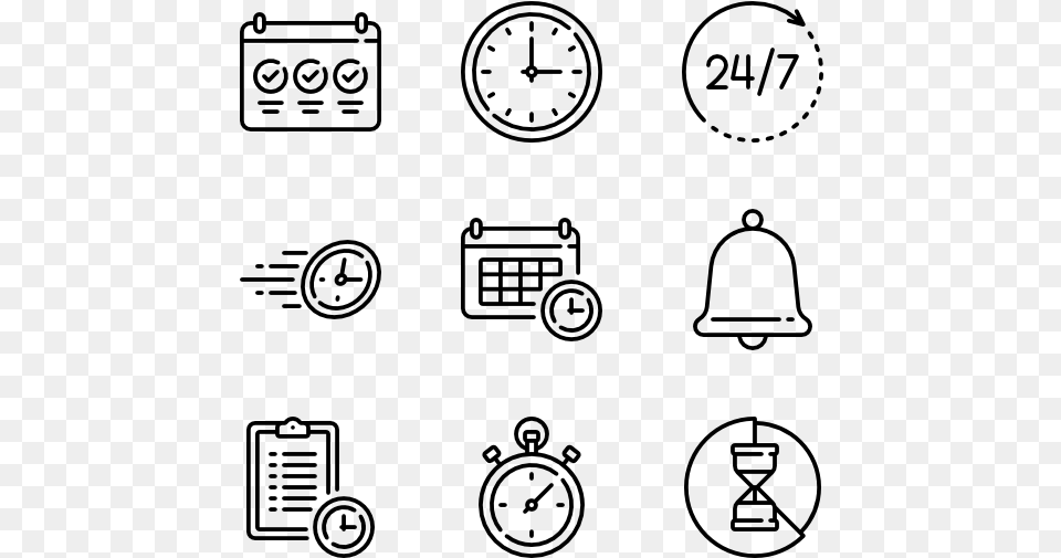 Time Management Cafe Icons, Gray Free Transparent Png