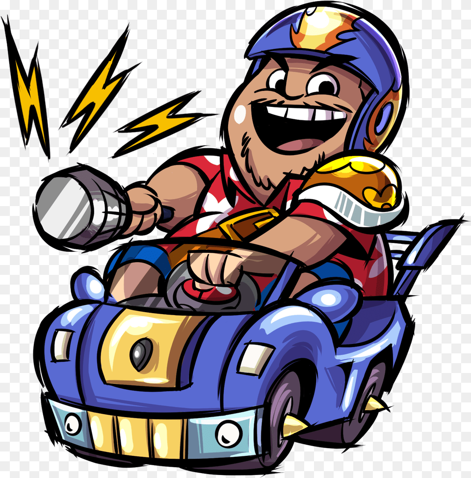 Timenauts Gabriel Iglesias Normal Car Clipart Full Size Cartoon, Vehicle, Transportation, Kart, Person Png Image
