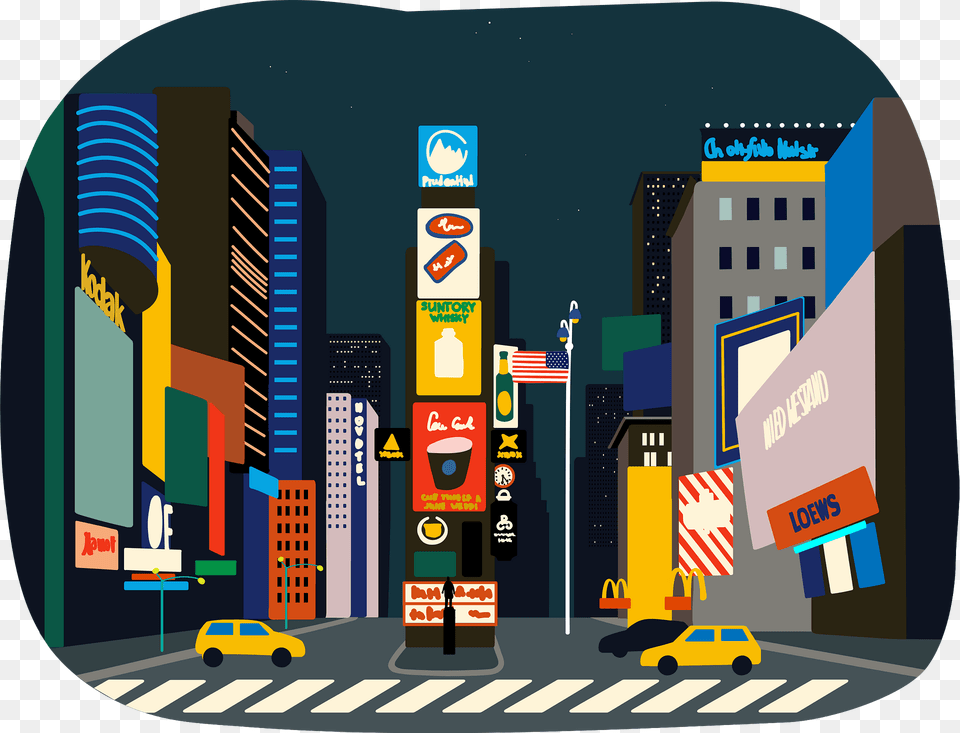 Times Square Clipart, Street, City, Metropolis, Road Free Png Download