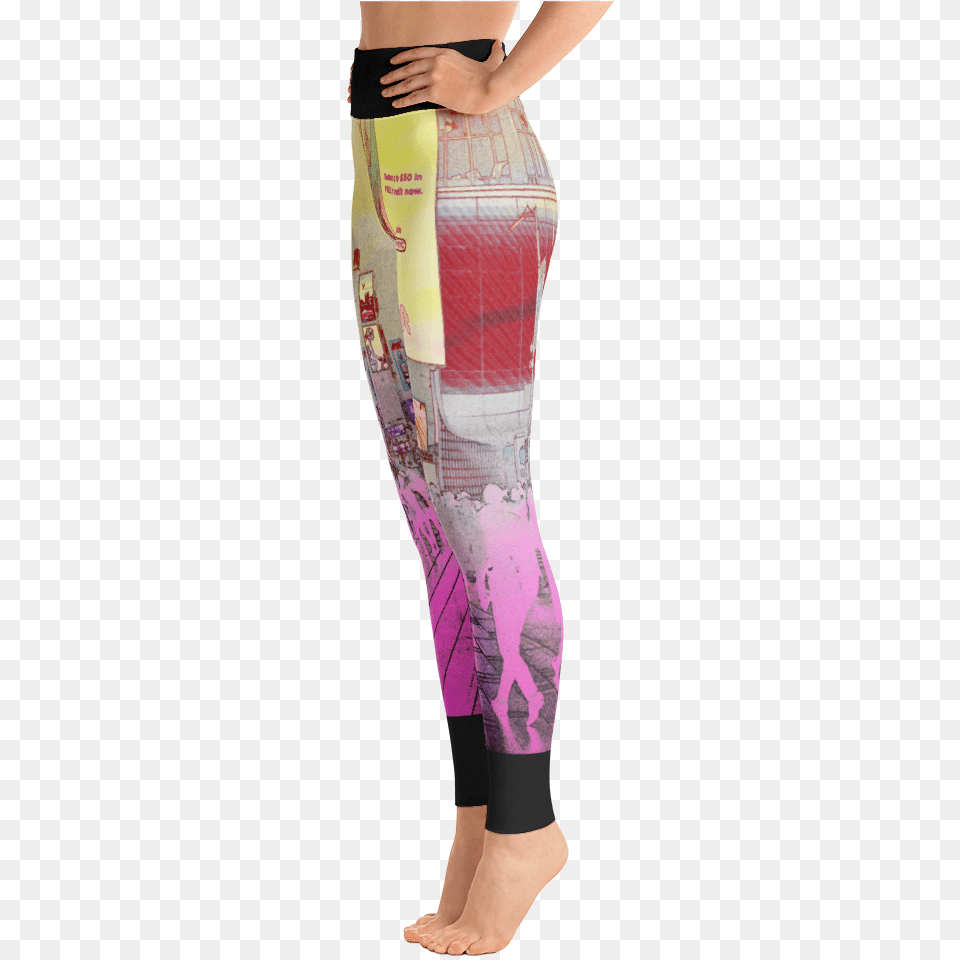 Times Square Yoga Pants Black Bar Times Square Yoga Pink Ribbon Breast Cancer Leggings, Adult, Female, Person, Woman Png