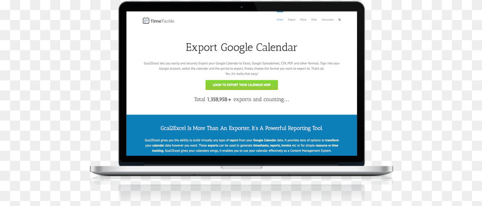 Timetackle Lets You Export Google Calendar To Excel Flat Panel Display, Computer, Electronics, Laptop, Pc Free Png