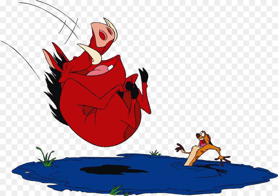 Timon And Pumbaa Cartoon Character Pumba Clipart Water, Person, Adult, Female, Woman Png Image