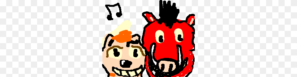 Timon And Pumbaa Singing Their Song Drawing, Cream, Dessert, Food, Ice Cream Png