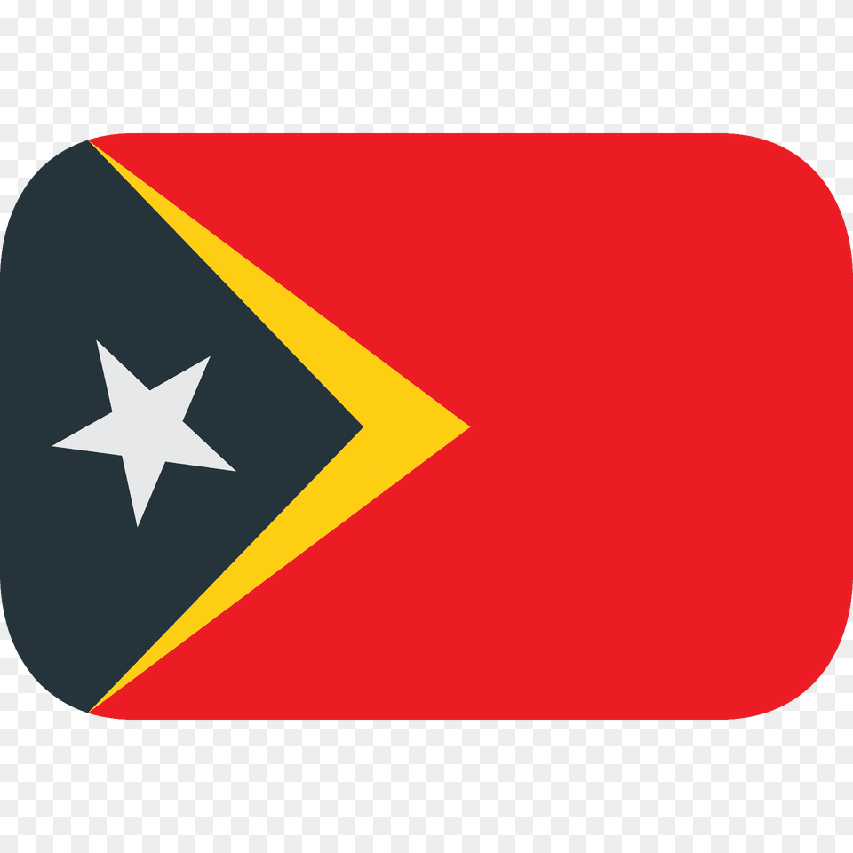 Timor Leste Flag Emoji Clipart, Star Symbol, Symbol, First Aid Free Png Download