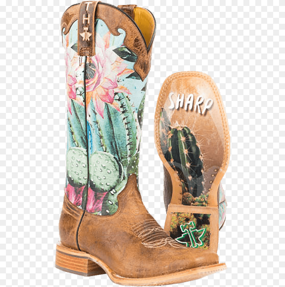 Tin Haul Women39s Square Toe Cactilicious Cowgirl Boot Tin Haul Boots Womens, Clothing, Cowboy Boot, Footwear, Person Png