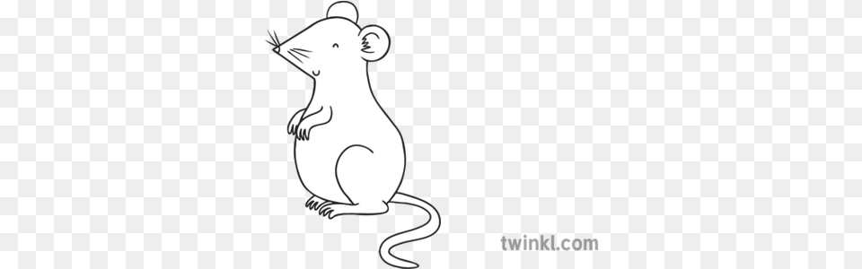 Tina The Tiny Mouse Animal Rodent Ks1 Black And White Patitos Blanco Y Negro, Mammal, Rat, Stencil Png Image