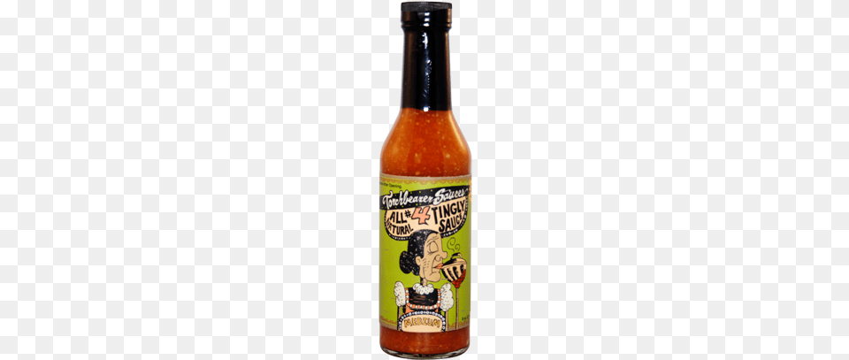 Tingly Hot Sauce By Torchbearer Sauces Guy On The Hot Sauce Bottles, Food, Ketchup, Alcohol, Beer Free Transparent Png