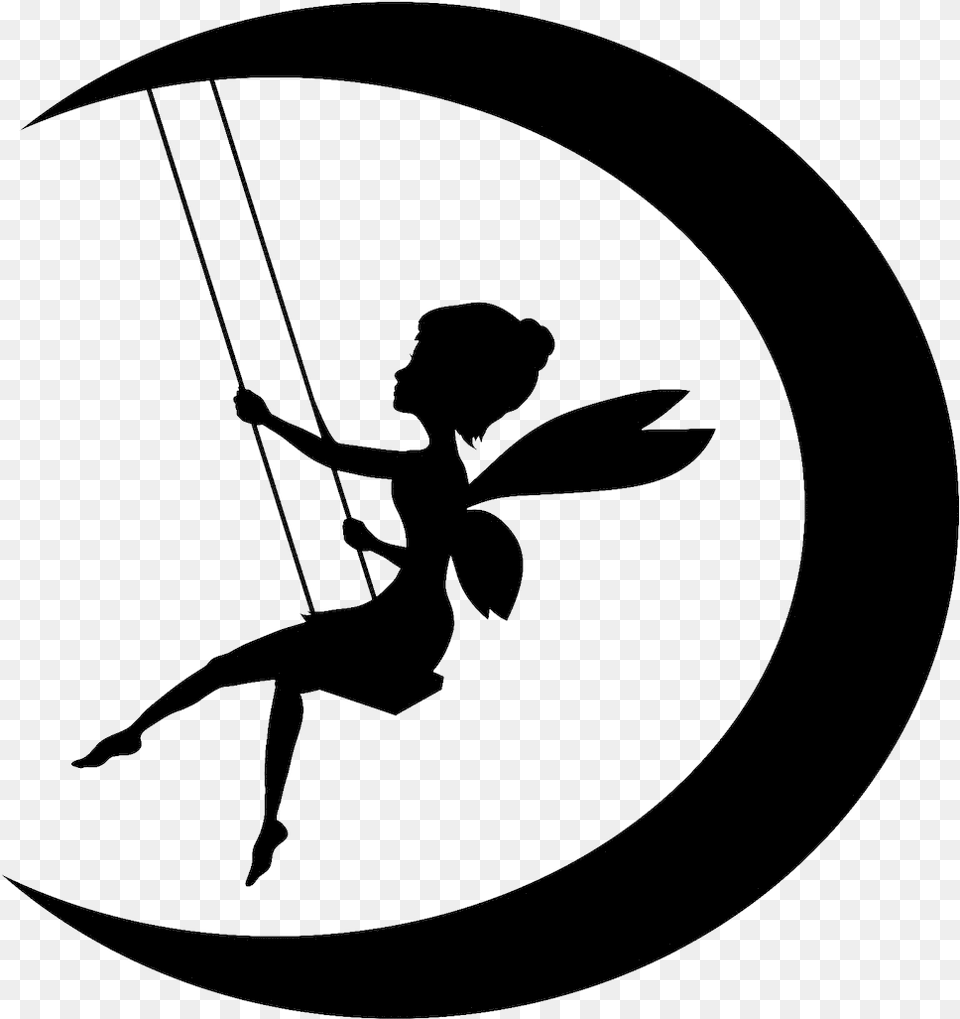 Tinker Bell Fairy Moon Silhouette Clip Art Printable Cutout Fairy Silhouette Png