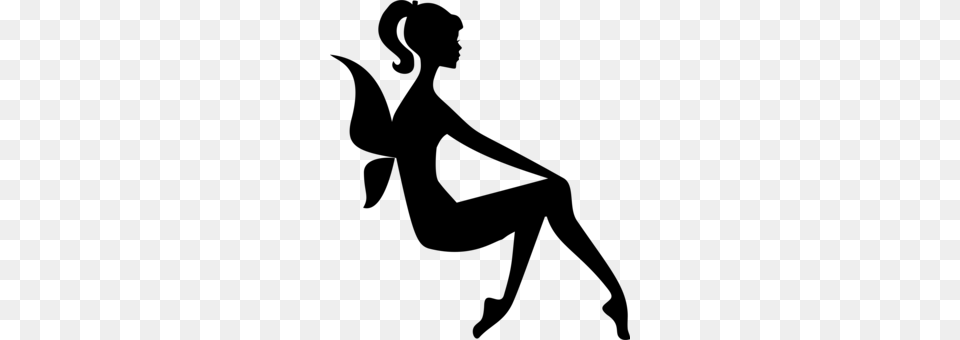 Tinker Bell Fairy Pixie Silhouette Decal, Gray Free Png