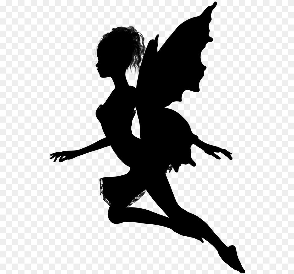 Tinker Bell Fairy Silhouette Stock Photography Fairy Silhouette, Gray Png