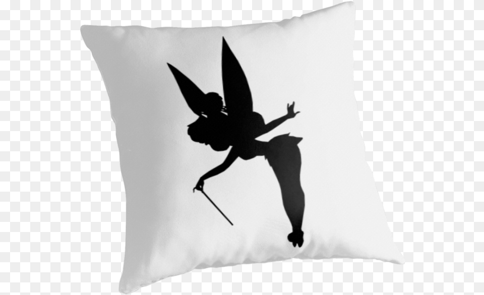 Tinker Bell Peeter Paan Peter Pan Fairy Decal Tinker Bell, Cushion, Silhouette, Home Decor, Person Free Png Download