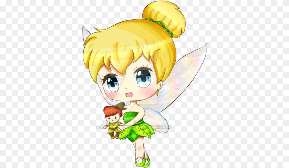 Tinkerbell Baby Tinkerbell Chibi, Book, Comics, Publication, Person Free Png