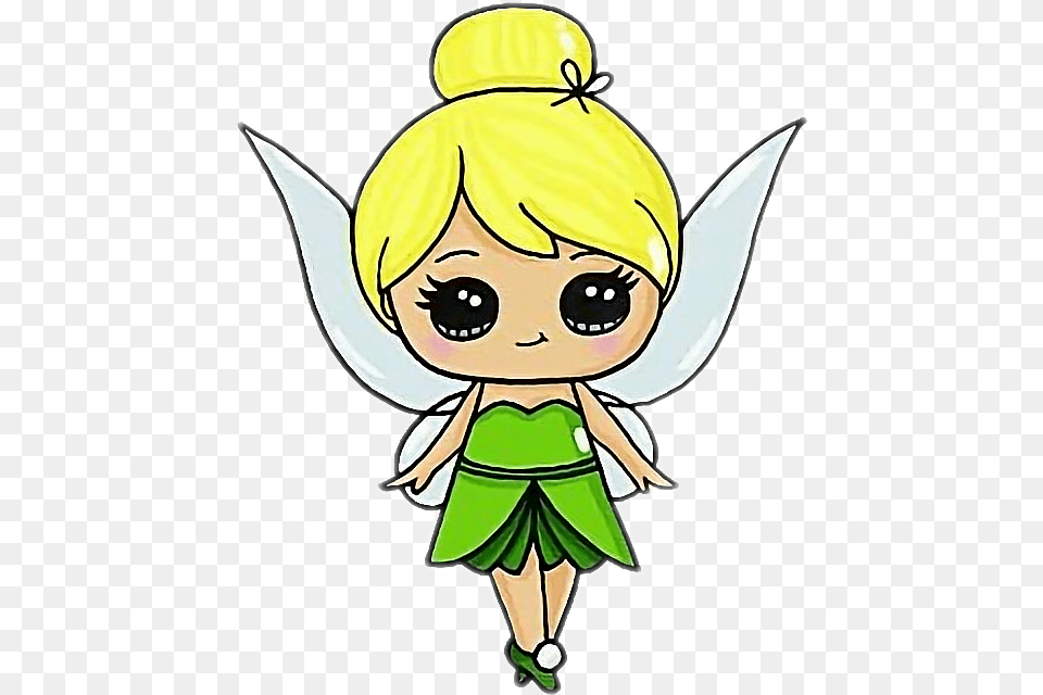 Tinkerbell Campanita Disney Princes Cute Drawing Easy Fairy, Elf, Baby, Person, Face Png Image