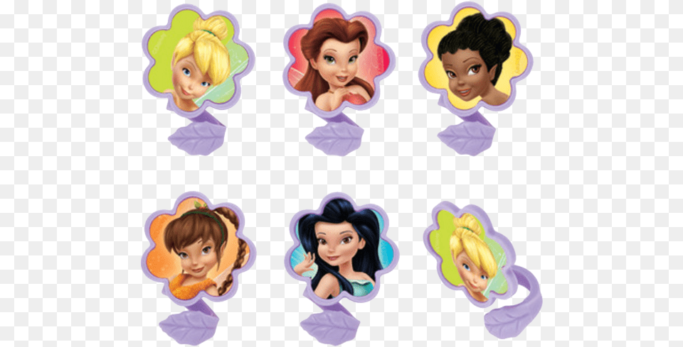 Tinkerbell Cupcake Rings Tinkerbell And Friends Cupcake Topper, Baby, Person, Head, Face Free Png
