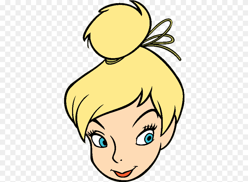 Tinkerbell Head Clipart Simple Tinkerbell Black And White, Book, Comics, Publication, Baby Free Png Download